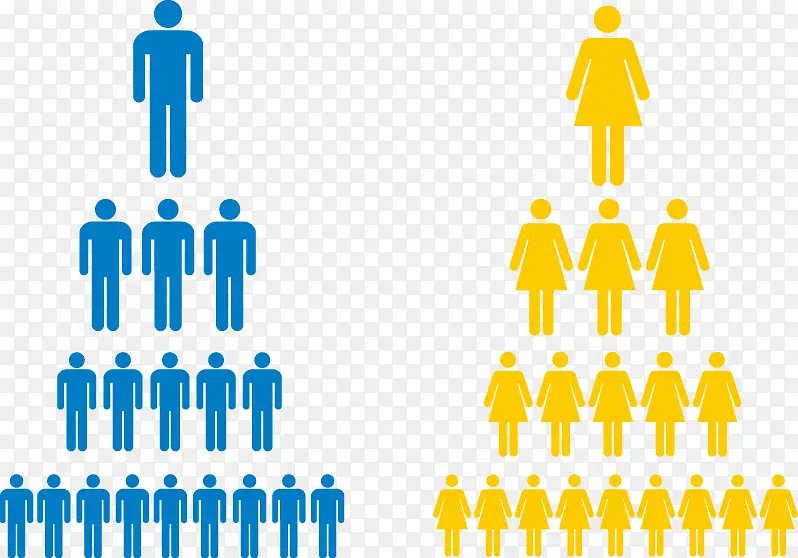 矢量PPT设计男女人口性别数据