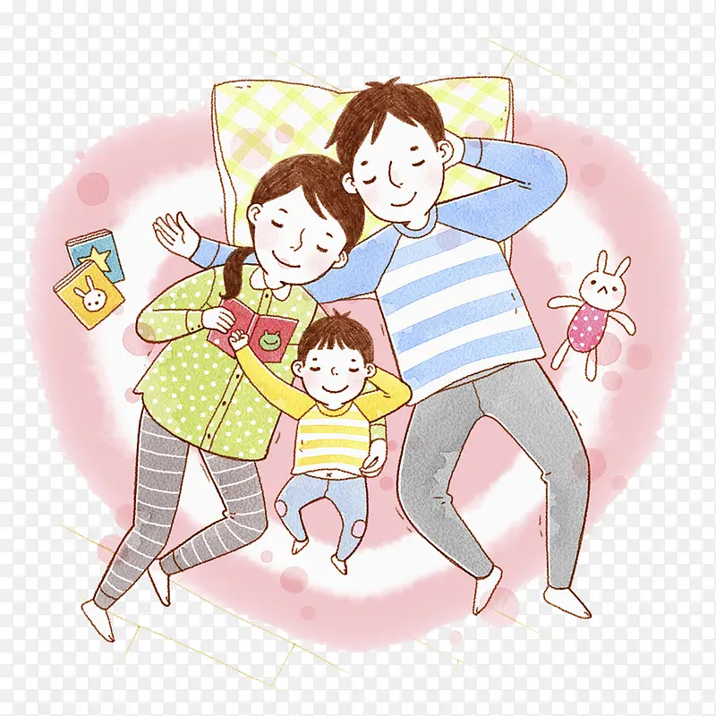 爸爸妈妈陪着宝宝睡着了