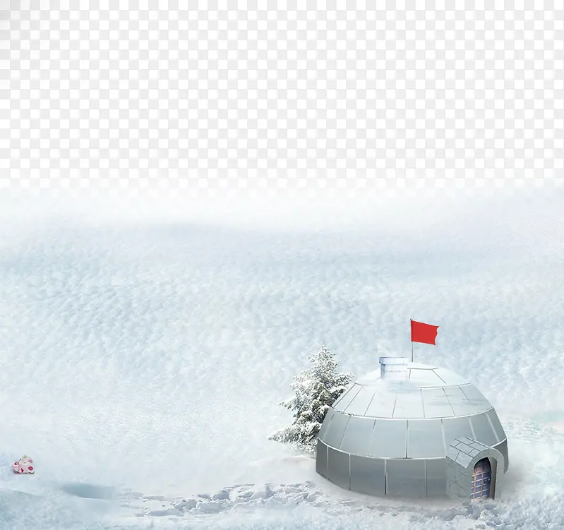 雪地上的蒙古包