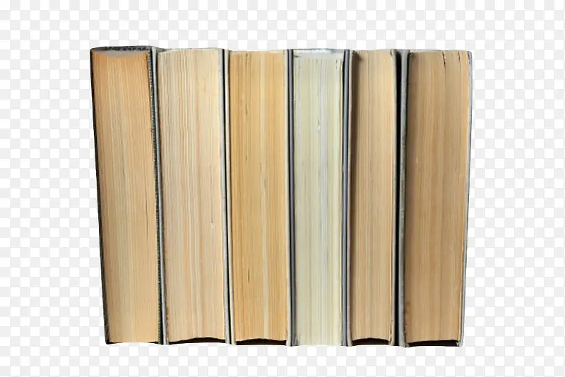 棕色纸质排列整齐的书籍实物