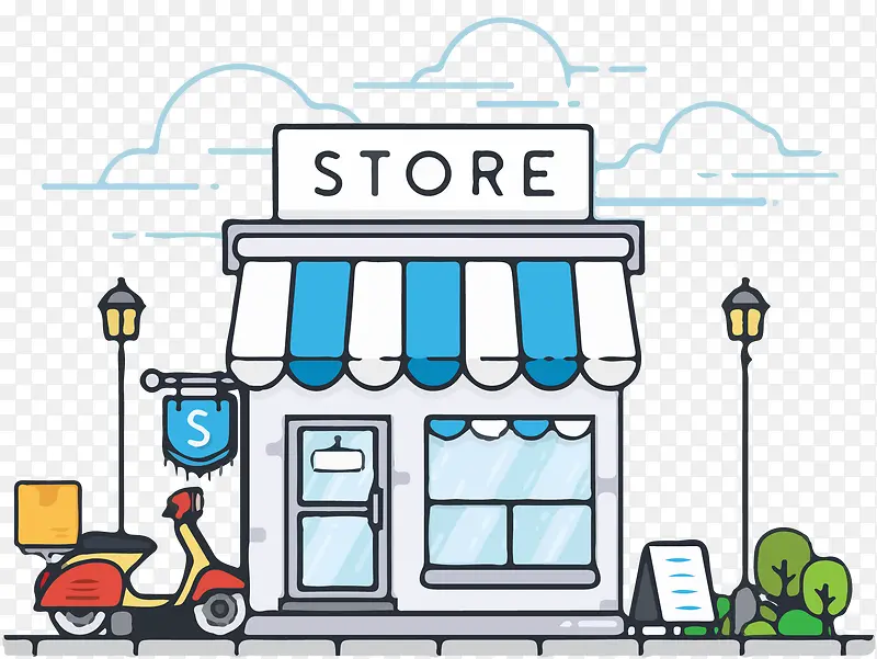 矢量手绘商店插画PNG图片素材下载_图片编号ynaodjxq-免抠素材网