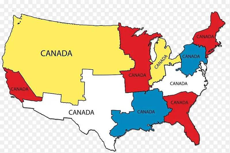 加拿大对比美国人口分布图