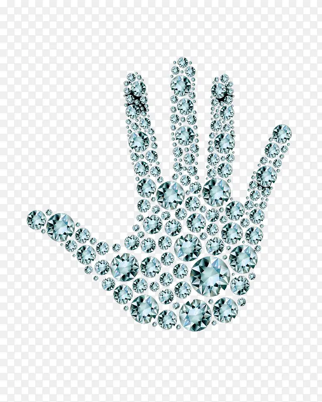 钻石组成的手