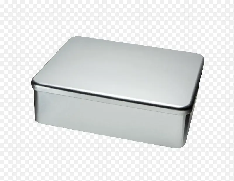 银色光滑的金属盒子实物