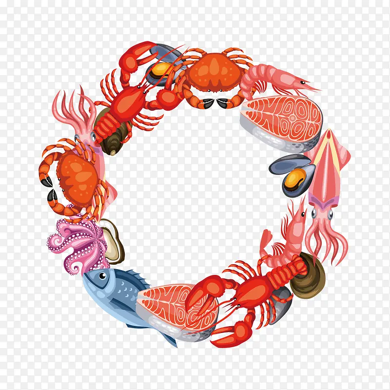 矢量海鲜装饰