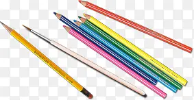 彩色铅笔画笔实物素材