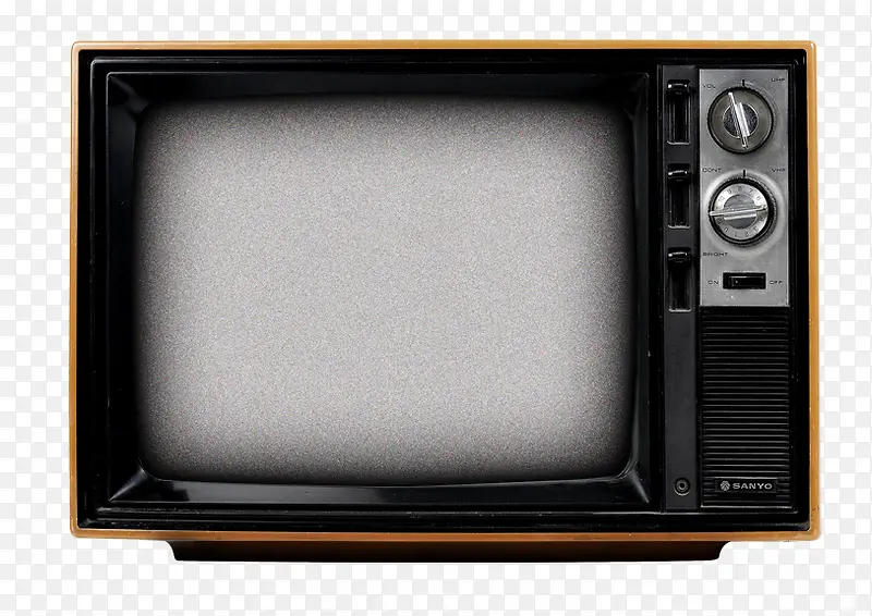 黑白电视机雪花古老