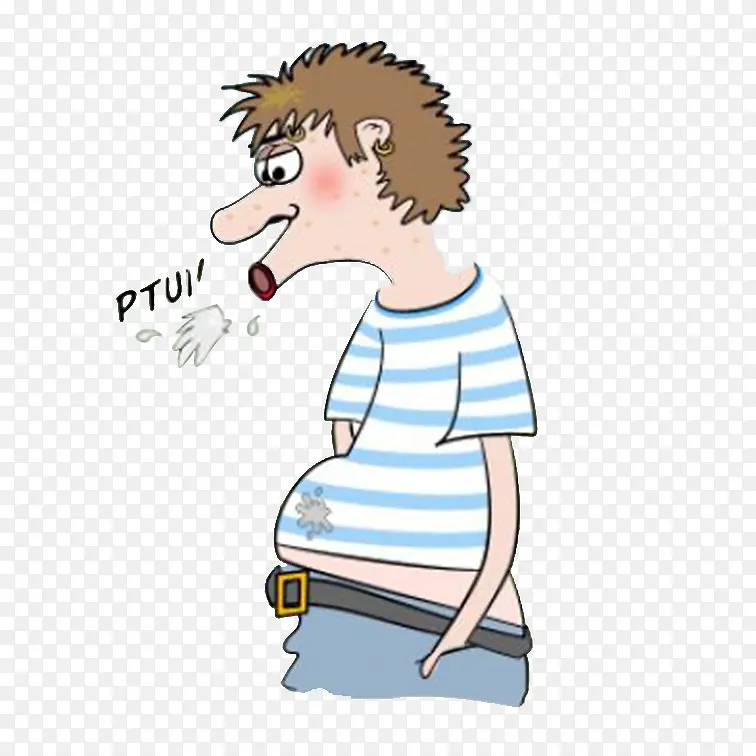 卡通随地吐痰的男人PNG图片素材下载_图片编号qedwbbzy-免抠素材网
