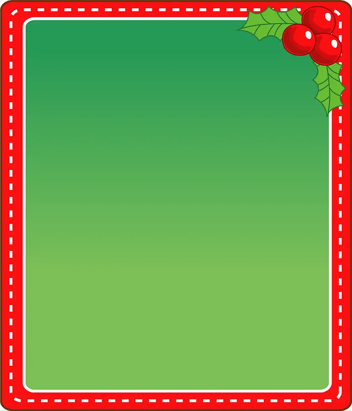 圣诞节绿色冬青标签