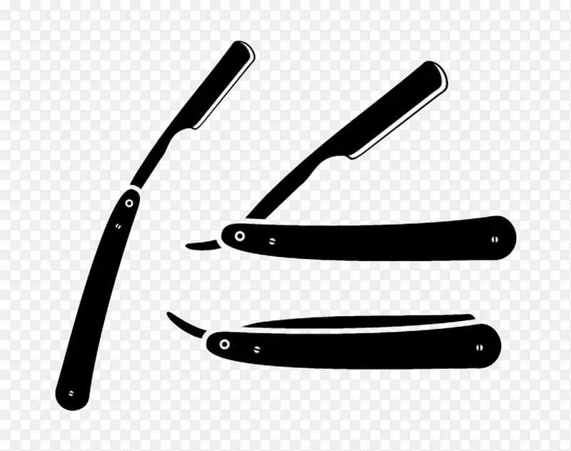 黑色扁平化手绘折叠刮刀
