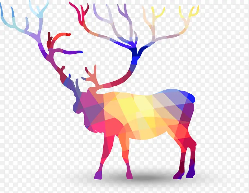 矢量彩色几何鹿