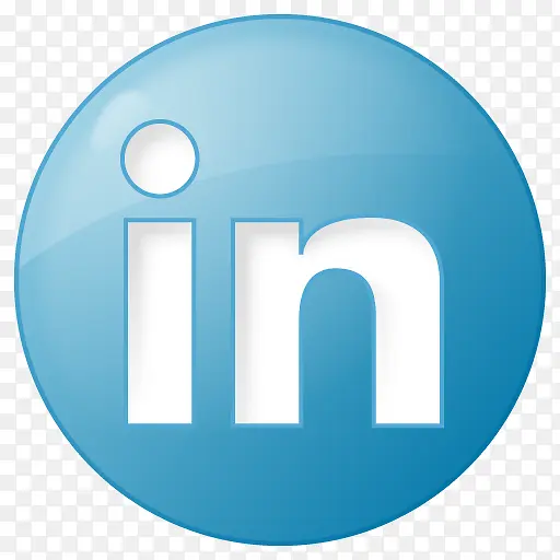 社会LinkedIn按钮蓝色社会书签图标