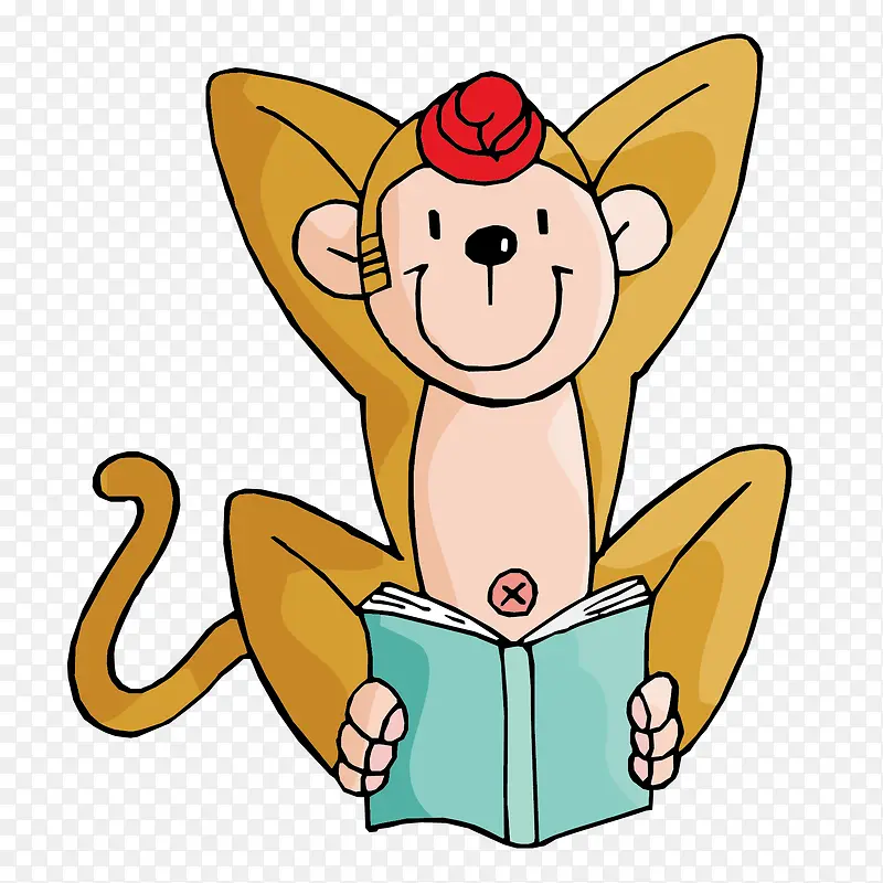 看书的小猴子
