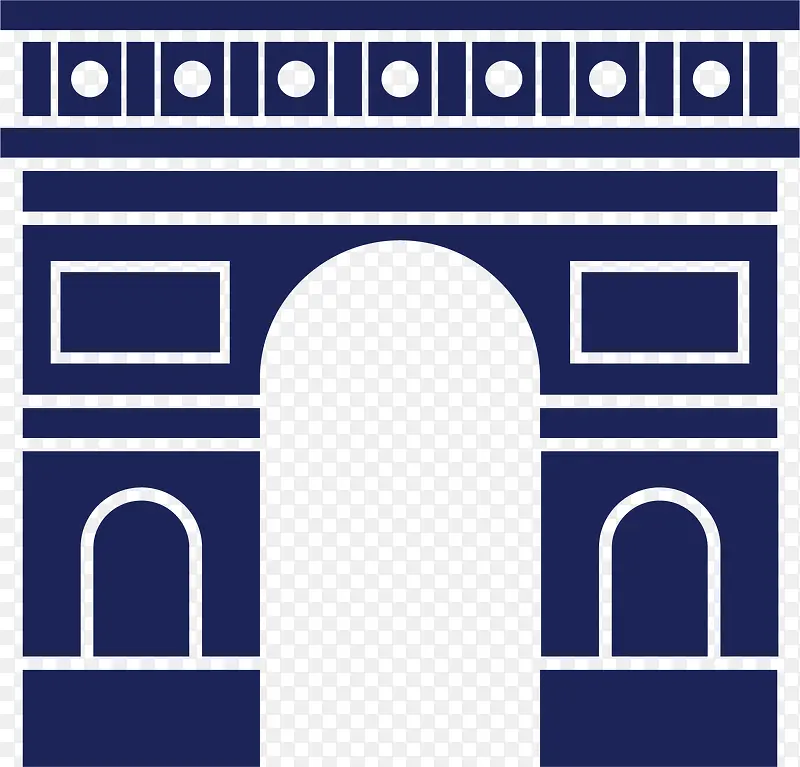 深蓝色法国巴黎凯旋门