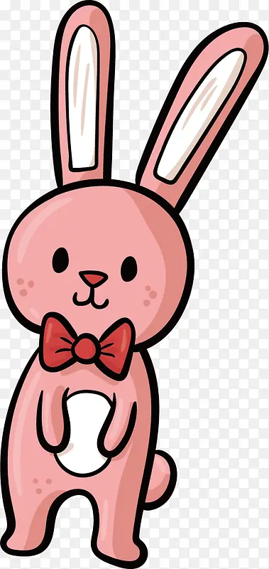 矢量图粉色兔子玩具
