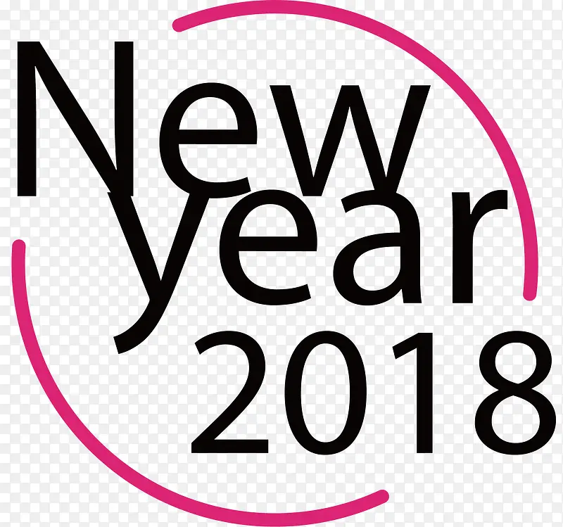 矢量2018新年圆形标签