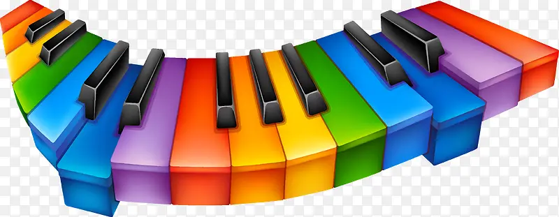 彩色钢琴按键
