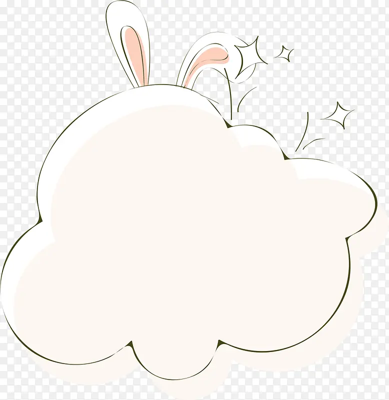 米色卡通兔子边框纹理