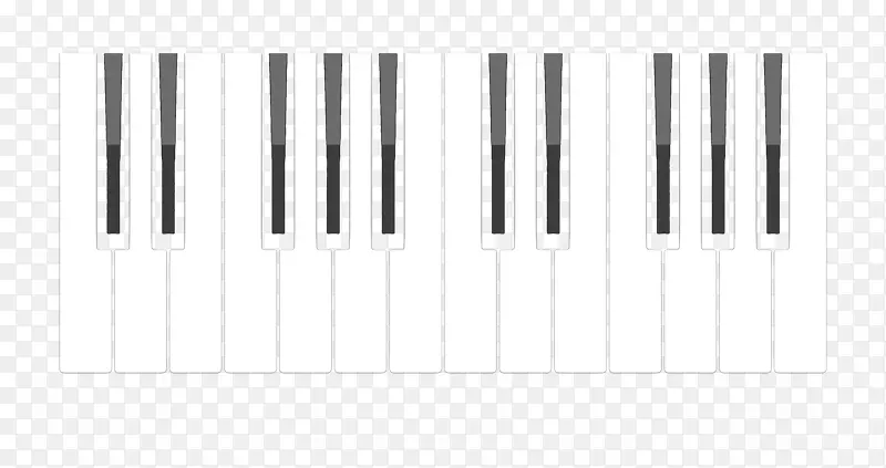 手绘白色钢琴键