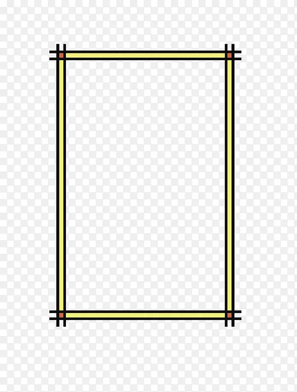 矢量卡通扁平化长方形黄色线条文