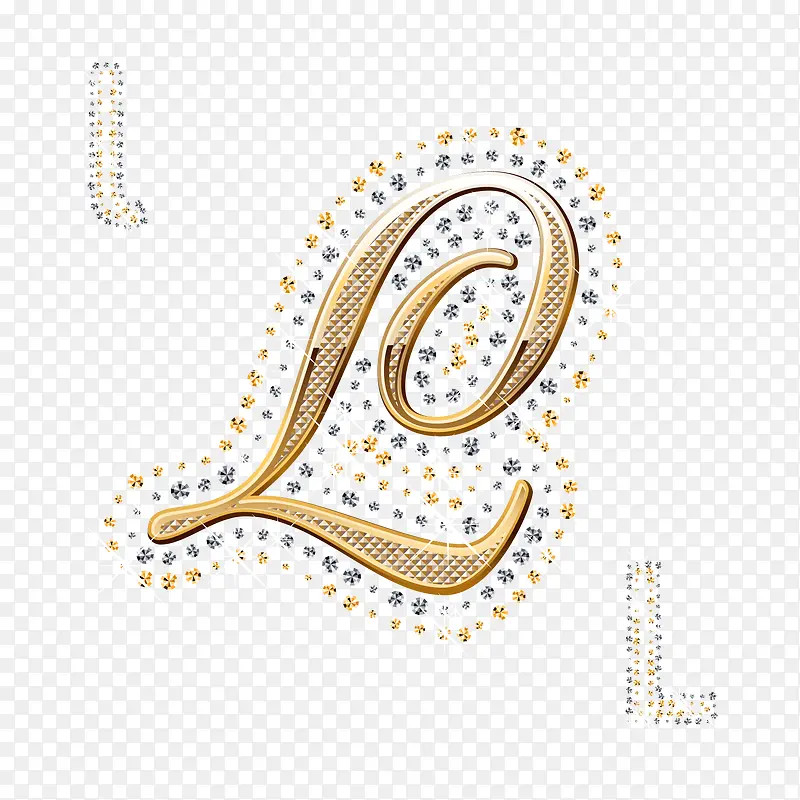 英文字母L钻石效果矢量