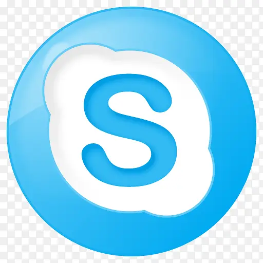 社会Skype按钮蓝色社会书签图标