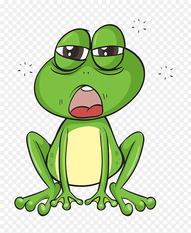 卡通眯眼张嘴的青蛙