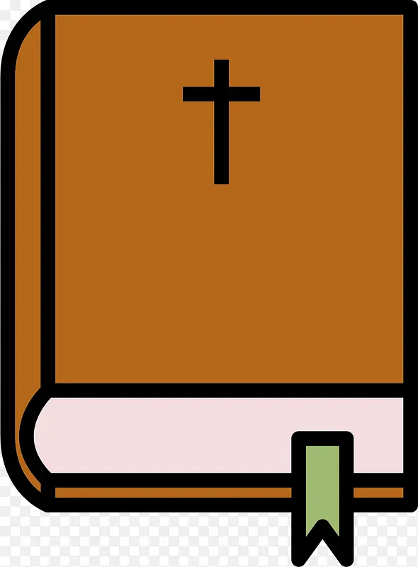 褐色矢量卡通圣经