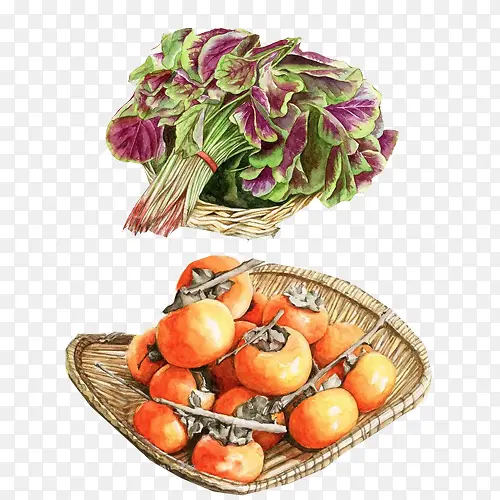 蔬菜水果手绘画素材图片