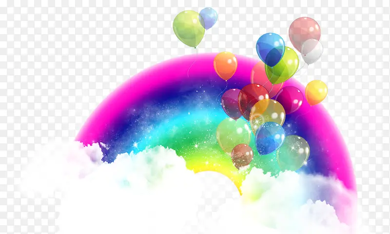 背景 彩虹 气球