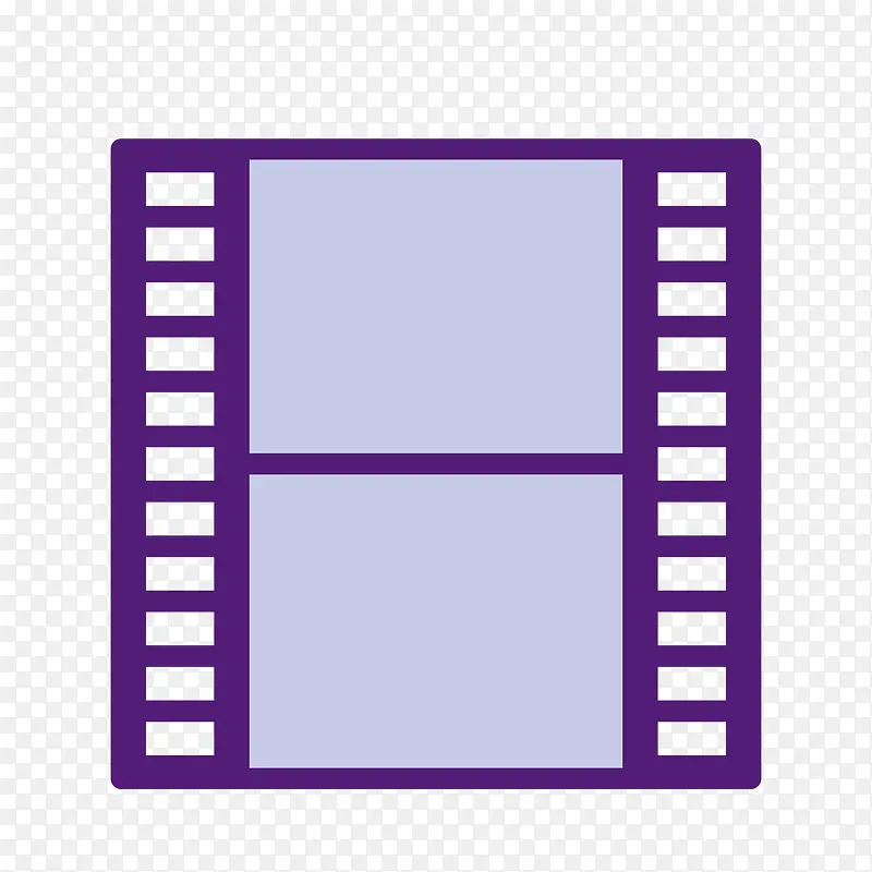 紫色方形电影胶片元素