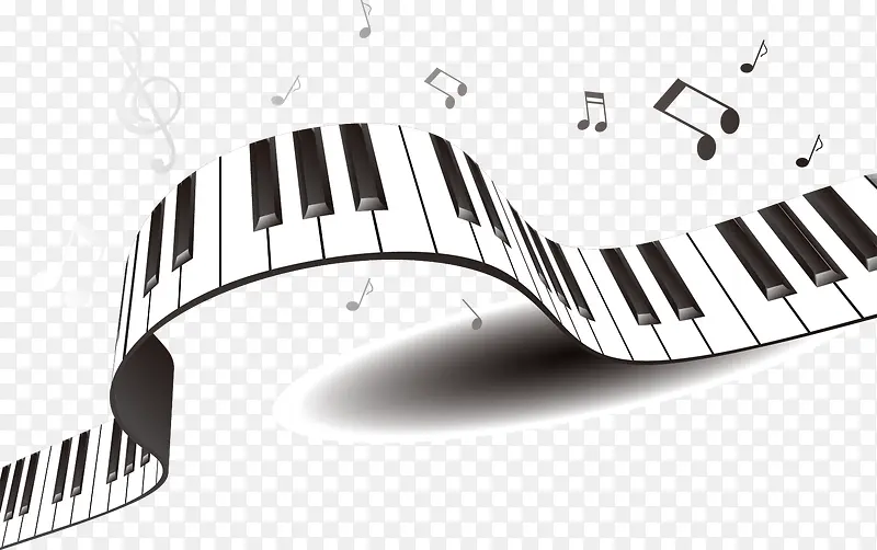 黑白键盘钢琴音乐矢量图