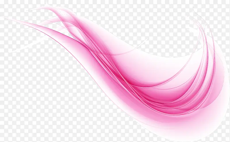 矢量手绘粉色曲线