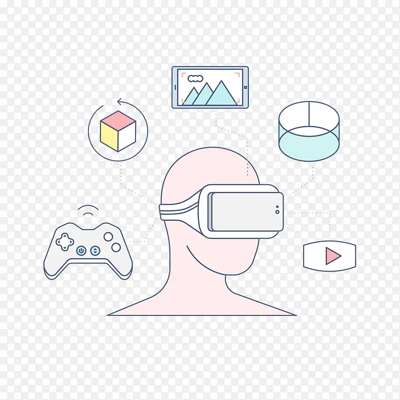 VR眼睛手机PNG