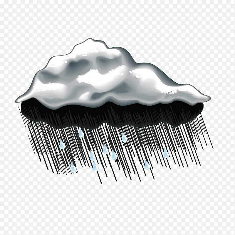 矢量乌云小雨天气预报图标