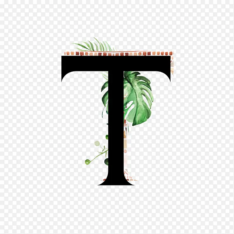 卡通手绘英文字母T