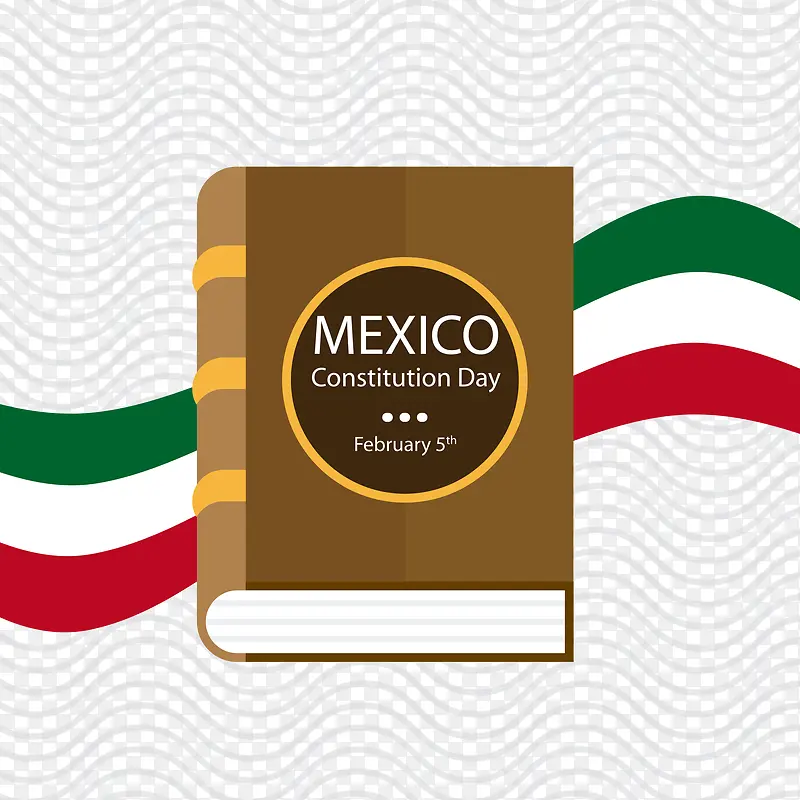 矢量墨西哥宪法的书