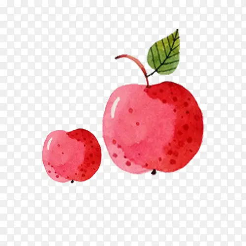 清新简约手绘红色苹果