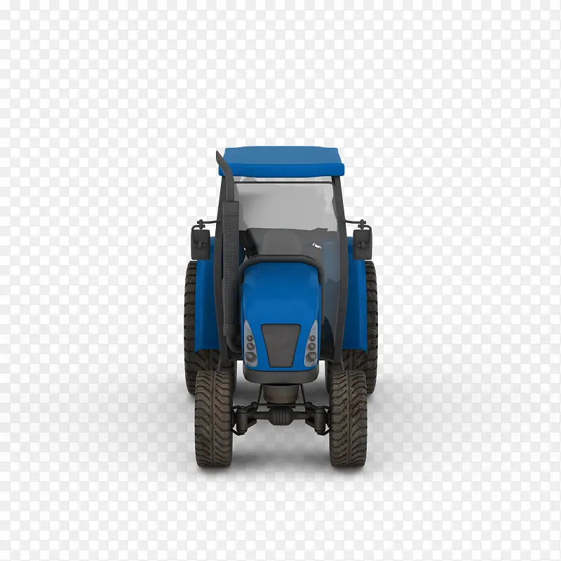 蓝色四轮小型拖拉机