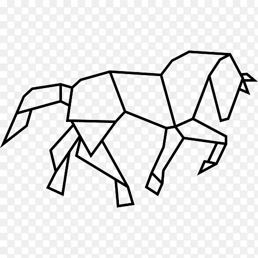 马的形状的多边形的形状图标