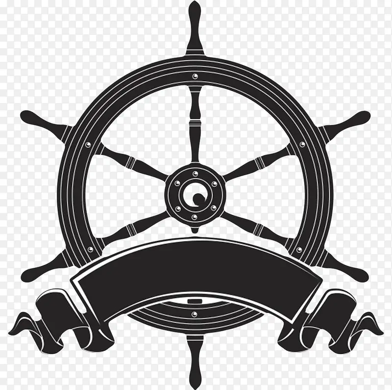 黑色控制方向的logo舵盘图案
