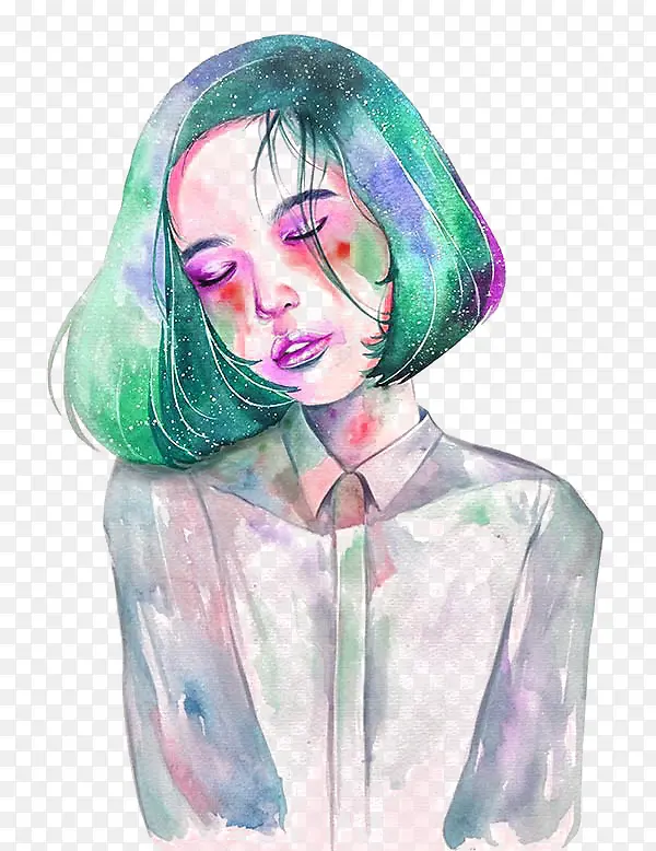 手绘水彩插画