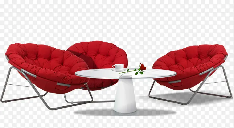 红色座椅茶几免抠素材