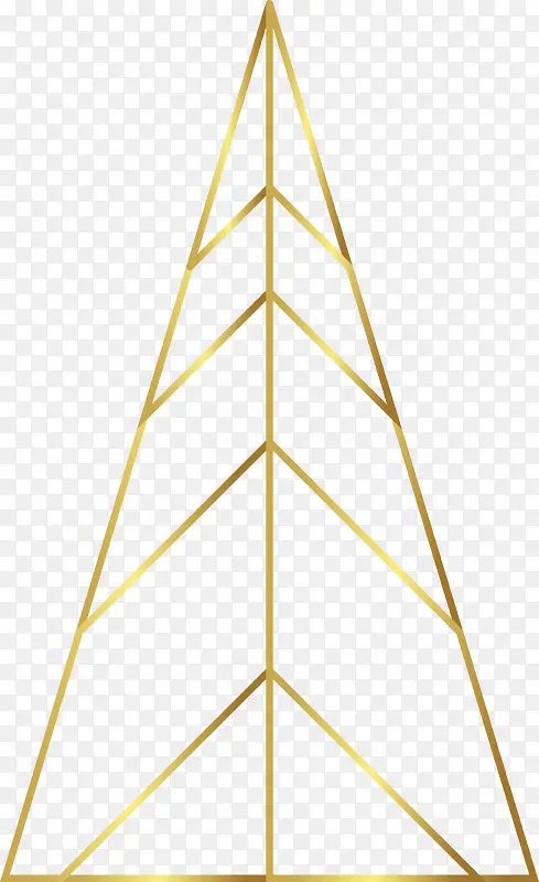 金色闪耀线条圣诞树