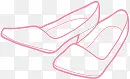粉色线条高跟鞋