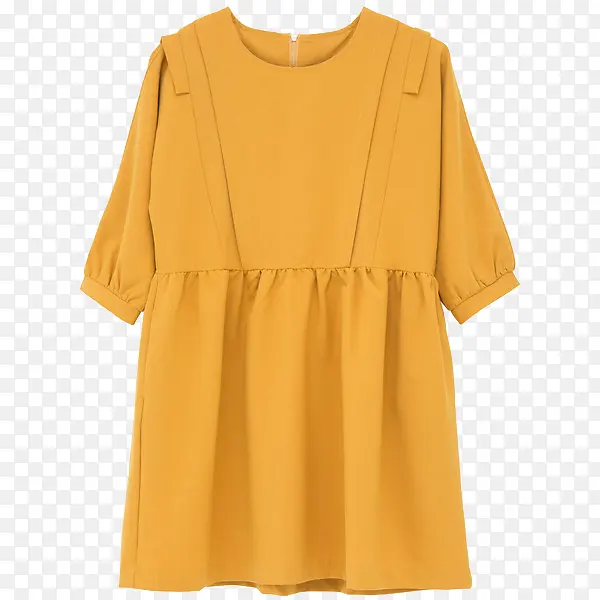 蒸汽波风格黄色连衣裙
