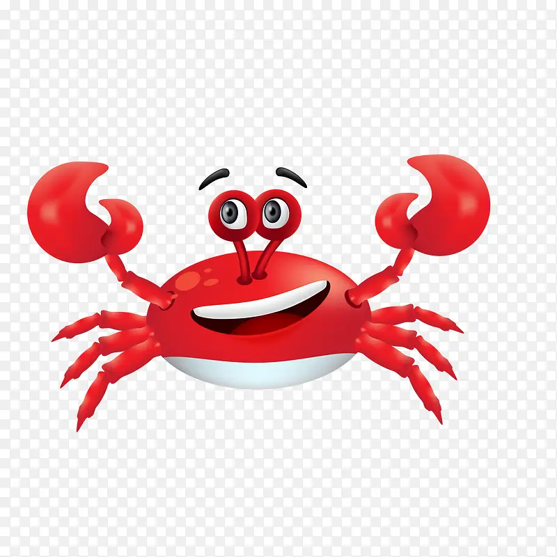卡通红色的大螃蟹设计