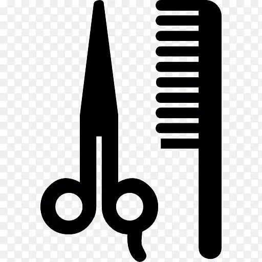 理发师的剪刀和梳子图标