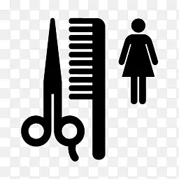 女性发型师图标