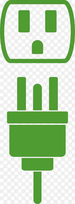 绿色环保矢量插座图